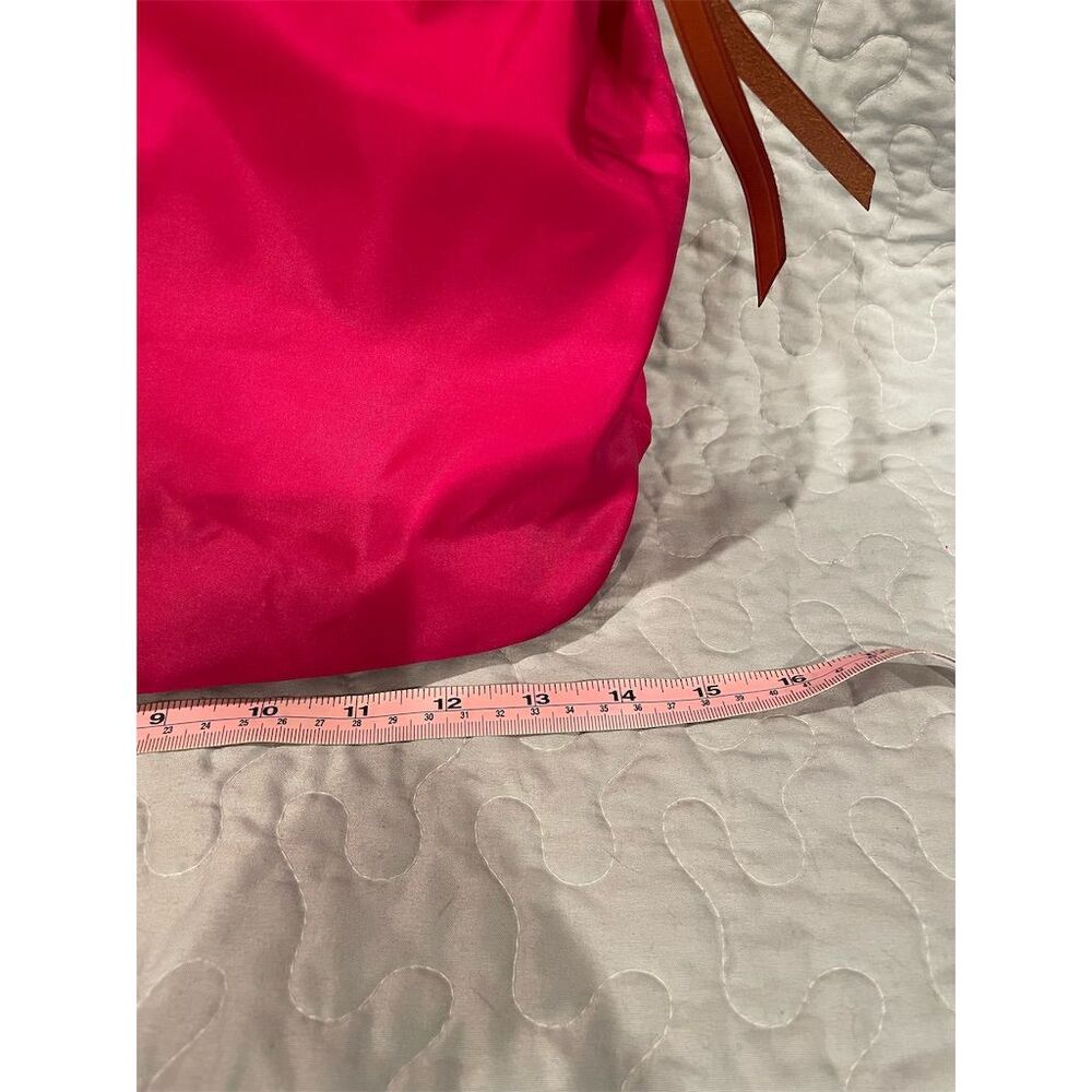 Dooney & Bourke Women's Bright Pink Nylon Tote Bag with Leather Trim - Picture 2 of 16